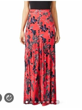 Free People Red Smooth Sailing Maxi Skirt with flaw